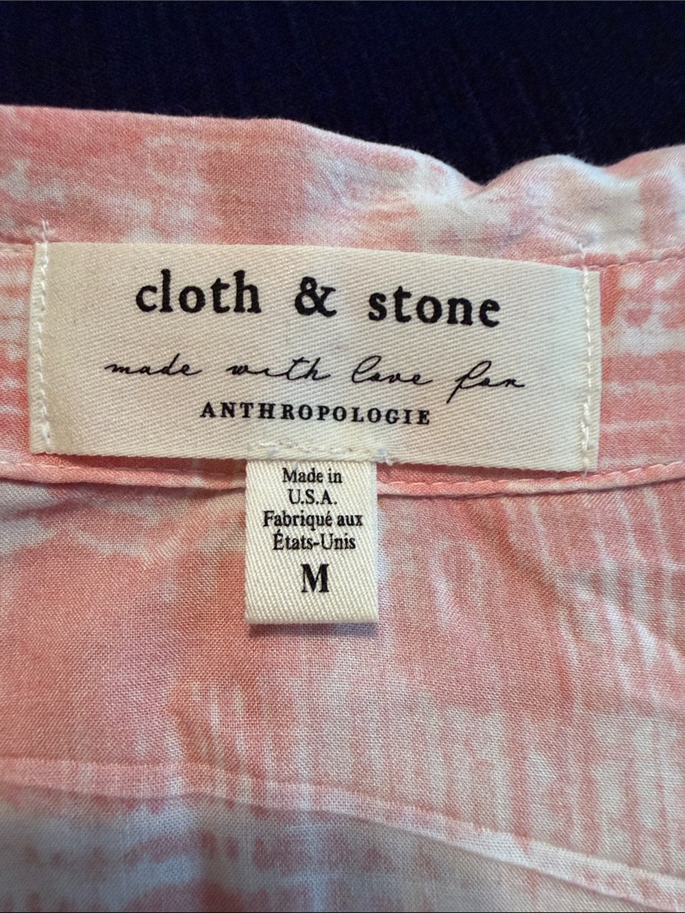 Anthropologie Pink and White Brushstroke Shirt - Picture 2 of 3